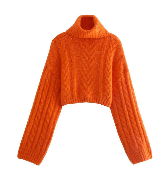 Grozavu's High-Neck Pullover Sweater: Loose, Thin, Eight-Strand Knitted Design at €44.99