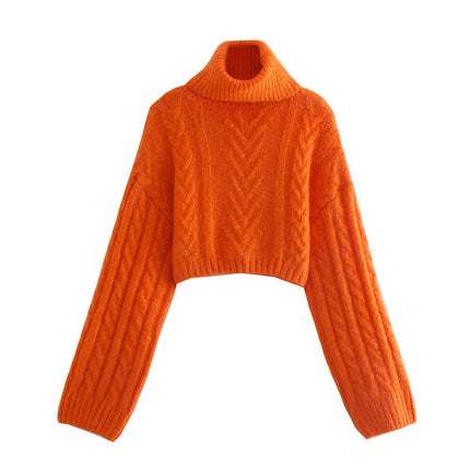 Grozavu's High-Neck Pullover Sweater: Loose, Thin, Eight-Strand Knitted Design at €44.99