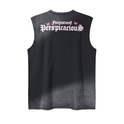 Butterfly Print Tank Top - Loose Fit