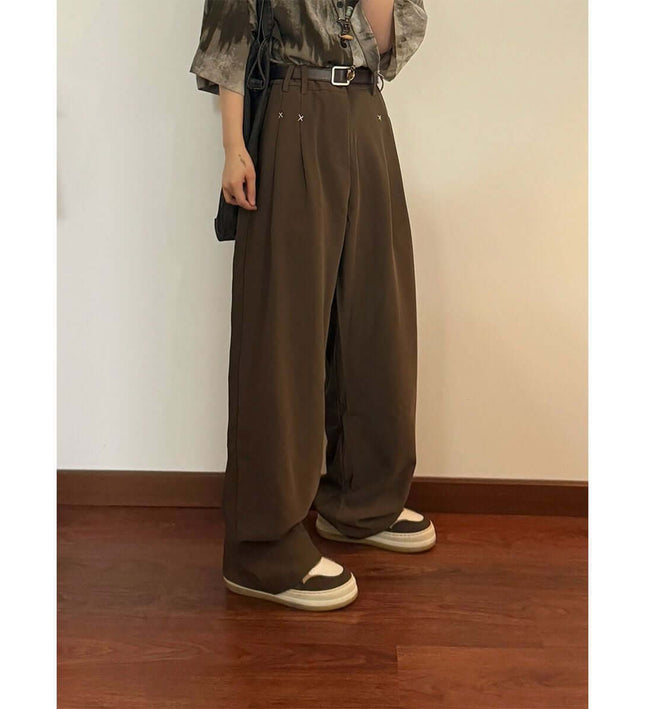 Straight leg hanging casual pants with wide legs for men and women