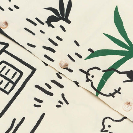 Cămașă cu dungi desenate cu mânecă scurtă - Croială lejeră