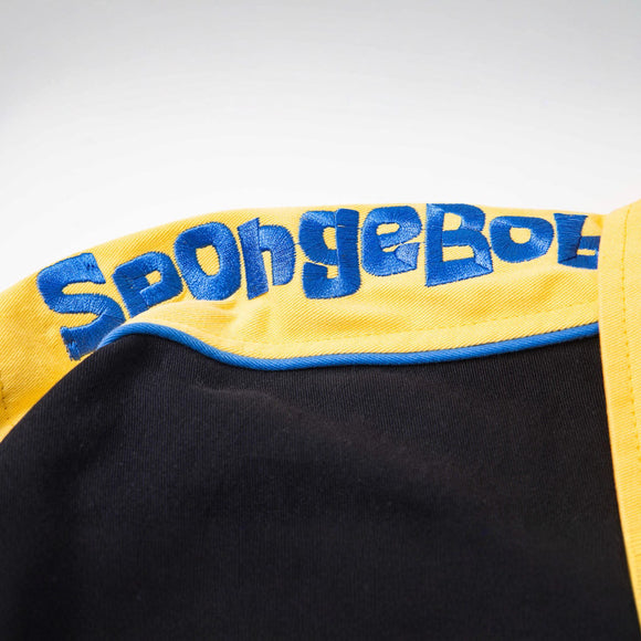 Casual Color Block Patchwork Baseball Jacket with Cartoon Embroidery, Loose Fit Moto Style for Men and Women