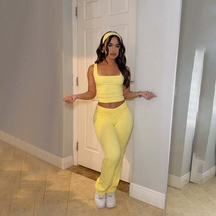 Ensemble de gilet plissé en deux pièces – Coupe ample