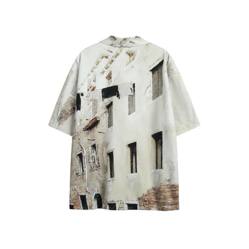 Floral Pattern printed short sleeve shirts with Grozavu logo