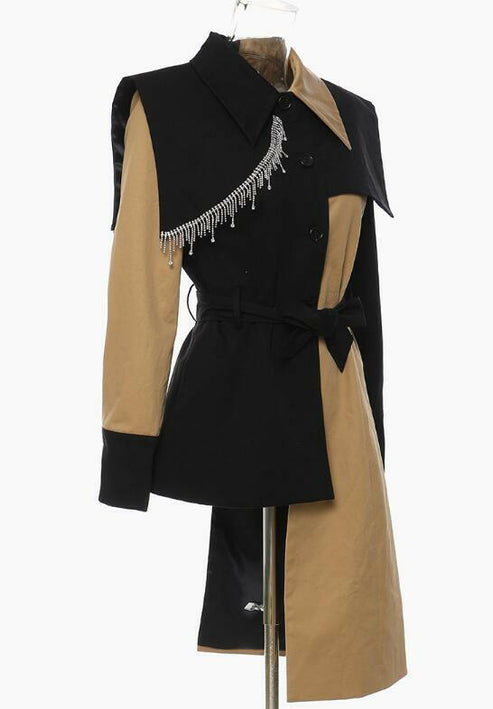 Dazzle in Style: Grozavu's Fringed Rhinestone Windbreaker Jacket!