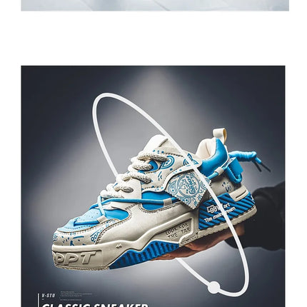 3D Printed Sneaker Men's Breathable Casual Board Shoes