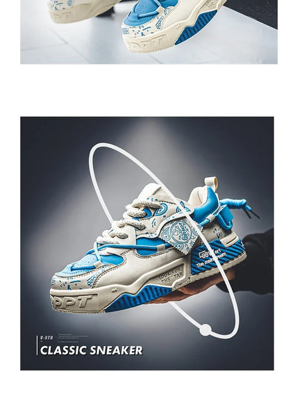 3D-gedruckte Sneaker Herren Atmungsaktive Freizeit Board Schuhe