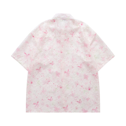 Camicia Stampata in Jacquard a Farfalla