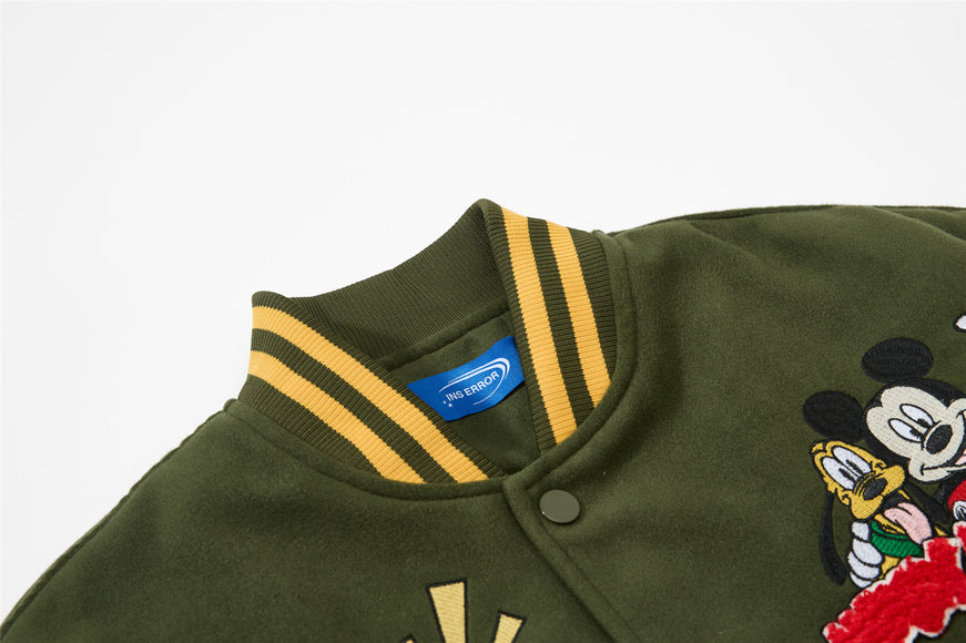 Giacca Ricamata in Stile Retro Cartoon – Cappotto Invernale Caldo