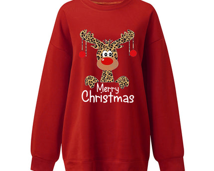 Sweatshirt Imprimé Cerf Joyeux Noël