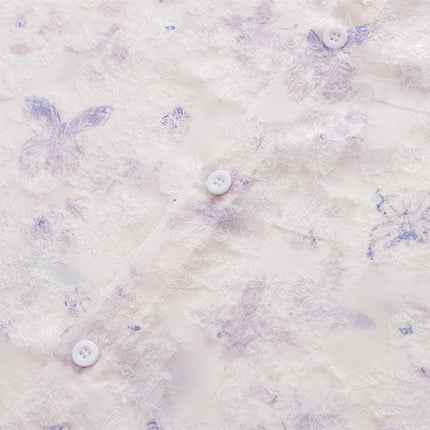 Cămașă cu mânecă scurtă imprimată Jacquard fluture – Casual