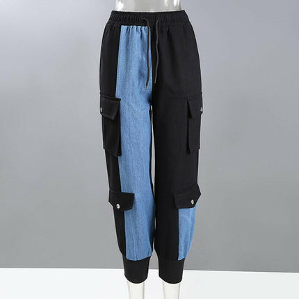 Grozavu High-Waist Contrast Denim Pants with Big Pockets at €49.00