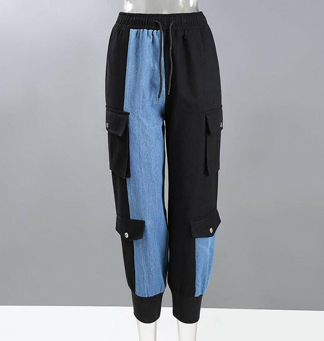 Grozavu High-Waist Contrast Denim Pants with Big Pockets at €49.00