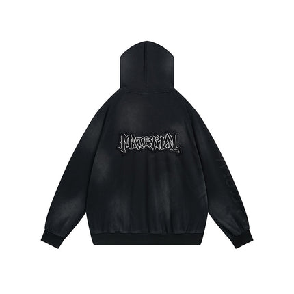 Felpa con zip a patchwork retro – Vestibilità ampia