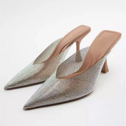 Glamorous Clear Rhinestone Mules: Elevate Your Style at €79.00