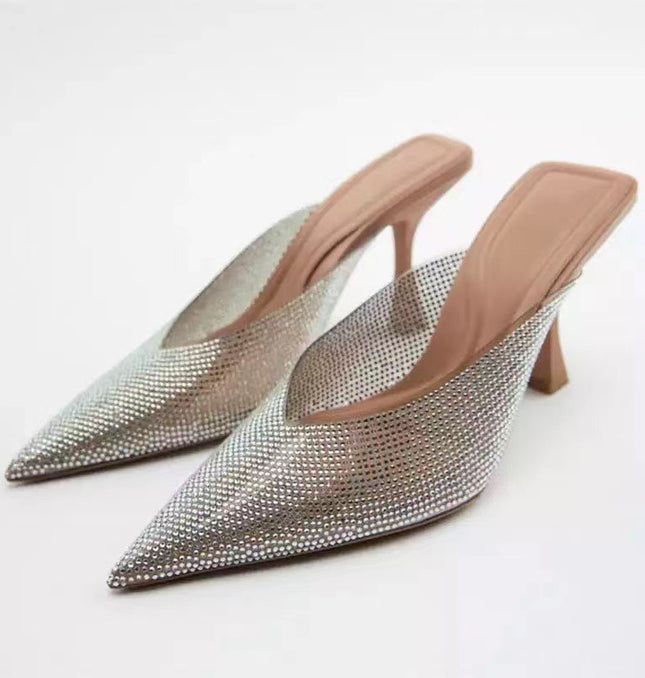 Glamorous Clear Rhinestone Mules: Elevate Your Style at €79.00