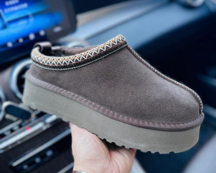 Bottes de neige à semelle épaisse tissées de style ethnique pour femmes