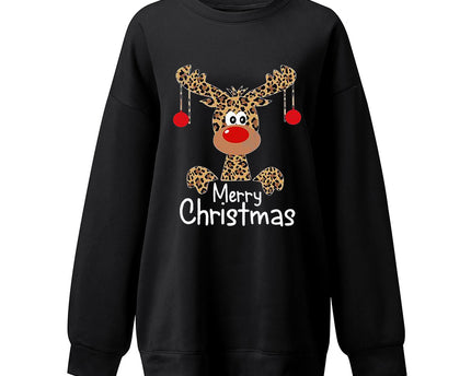 Sweatshirt Imprimé Cerf Joyeux Noël