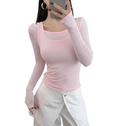 Maglietta a maniche lunghe slim fit per donne