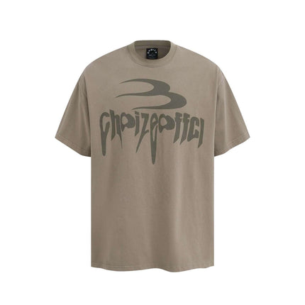 Retro Washed Letter T-Shirt – Loose Fit in vintage washed finish with bold graphic, offering premium relaxed style.