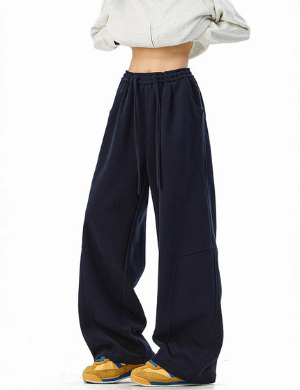 Retro Deconstructed Knife-Edge Sweatpants Unisex Winter Fashion High-Drape Versatile Casual Pants Heavyweight Wide-Leg Athletic Pants