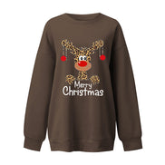 Felpa con stampa di cervo Buon Natale