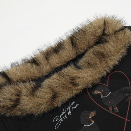 Retro Dackel Hoodie - Lockere Passform