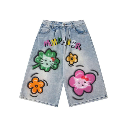 Exclusive Graffiti Denim Shorts urban aesthetic - Image 6