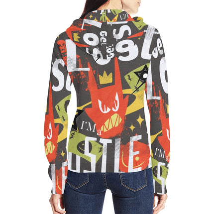 Women's All Over Print Full Zip Hoodie (Model H14)