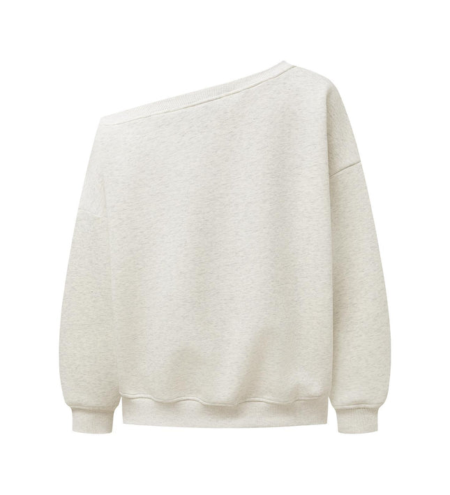 Retro graffiti star slanted shoulder long sleeved hoodie