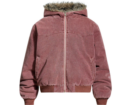 Woolen Collar Cotton Jacket With Fleece