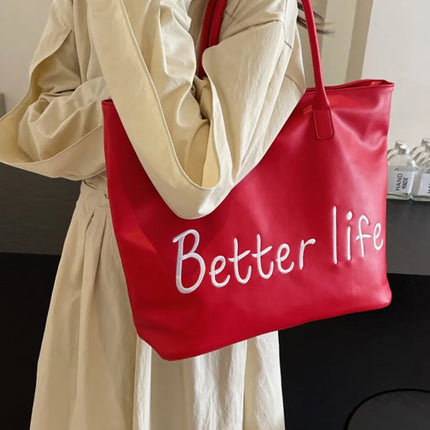 BETTER LIFE PU Leather Tote Bag