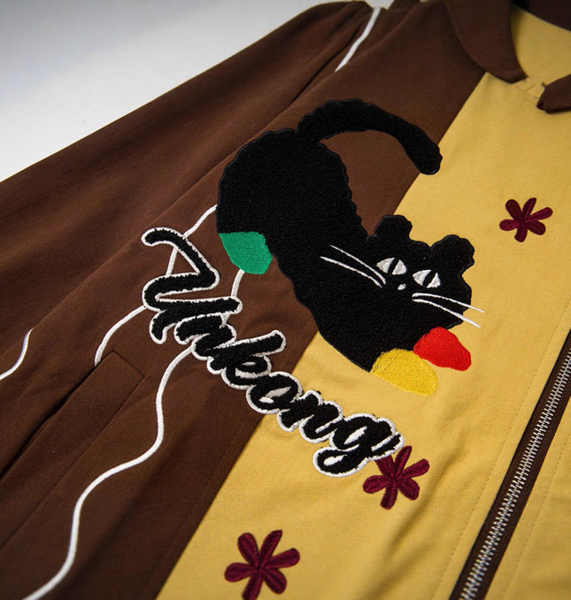 Giacca con Ricamo di Gatto - Vestibilità Ampia