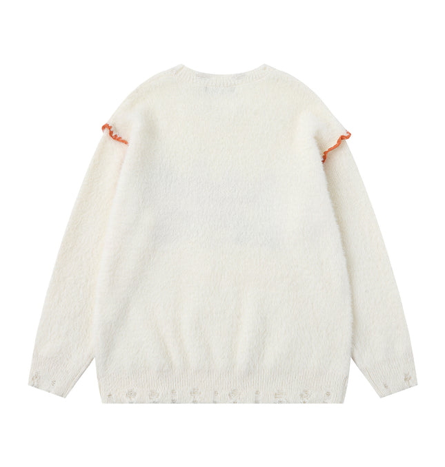 Knit Sweater with Letter Applique