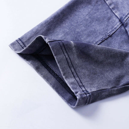 Detail of the sleeve hem of the Retro Tie-Dye Spliced T-Shirt – Loose Fit showcasing premium fabric quality.