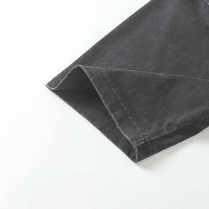 Retro gewaschenes Buchstaben-Druck T-Shirt – lockere Passform