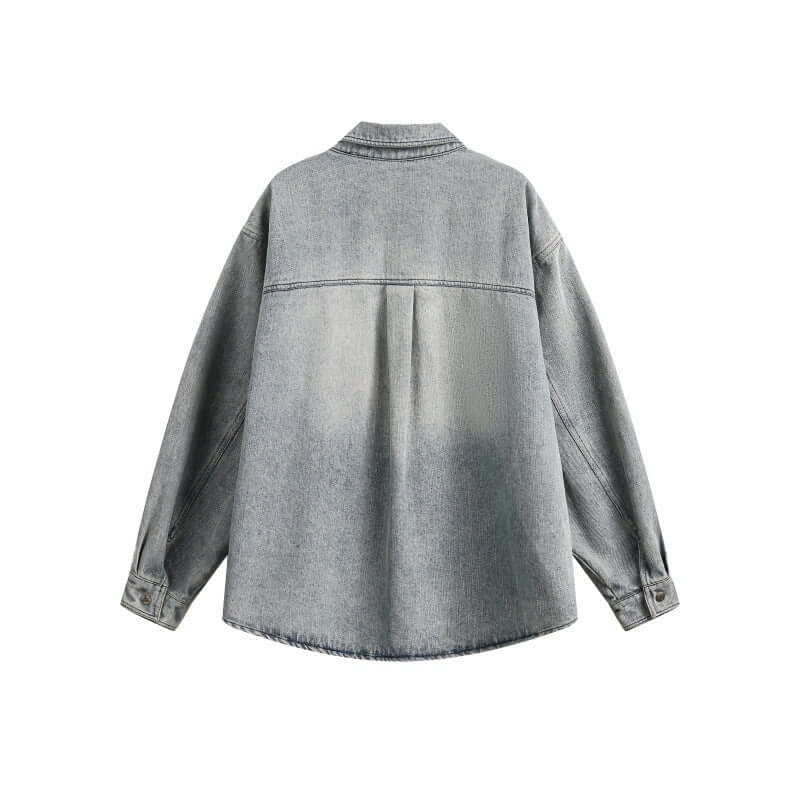 Light Blue laundry workwear denim fitting shirts with Grozavu logo