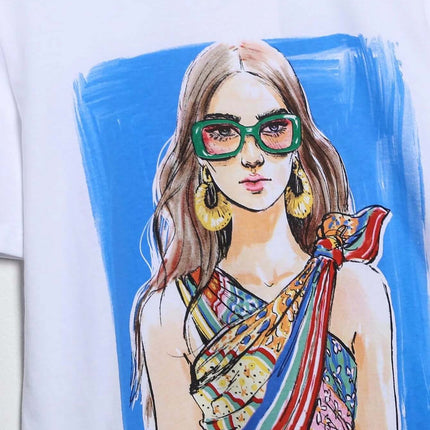 Tricou cu imprimeu frumos în stil de stradă