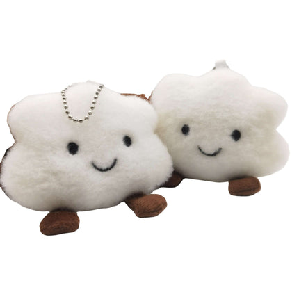 Smiley Cloud Plush Keychain