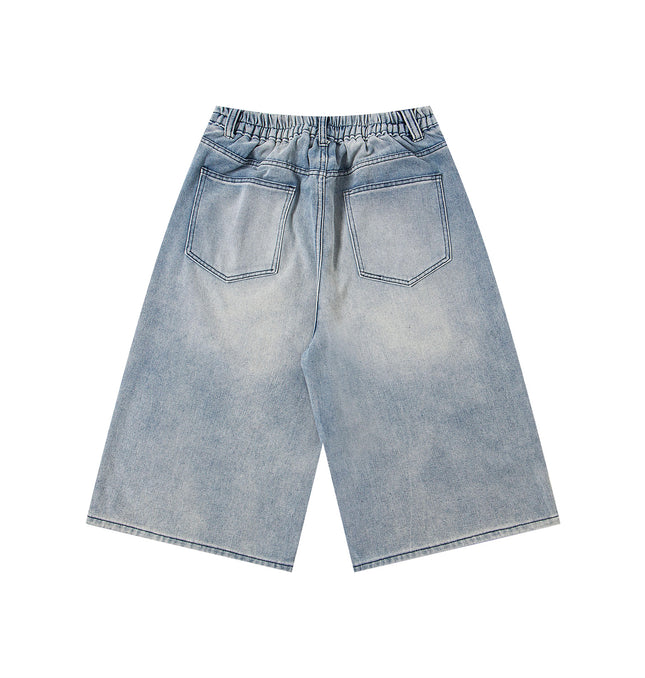 Graffiti Denim Shorts styling detail - Premium Streetwear