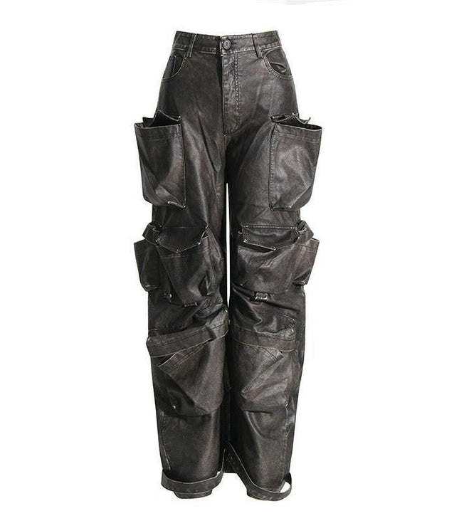 Grozavu High Waist Leather Pants: New Design