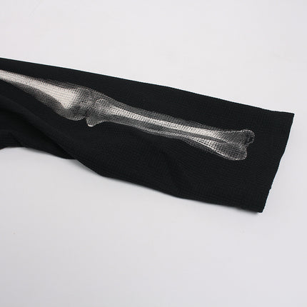 Sudadera con estampado de esqueleto oscuro – Corte holgado