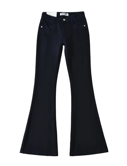 Style Retro Low Waist Buttoned Flared Denim Pants