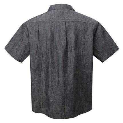Chemise à col polo noire à manches courtes – Coupe ample