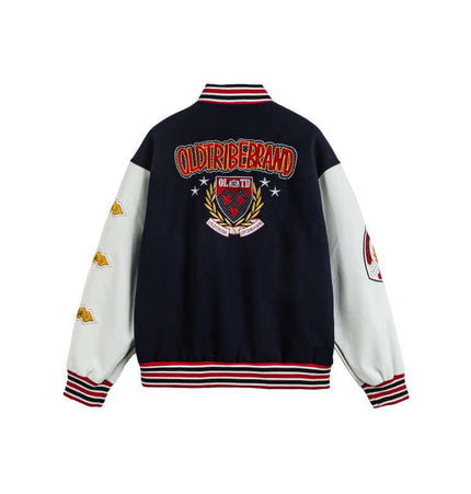 Chaqueta de Parches de Letras - Corte Suelto