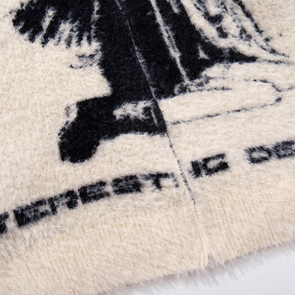 Cardigan en tricot jacquard floral Angel Girl – Coupe ample