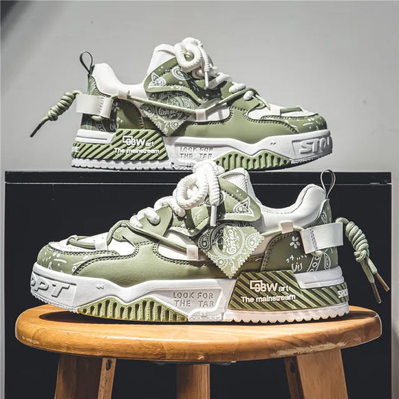 3D-gedruckte Sneaker Herren Atmungsaktive Freizeit Board Schuhe