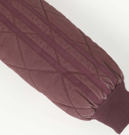 Casual Distressed Zipper Hoodie – Loose Fit with diamond grid design in rich maroon color.