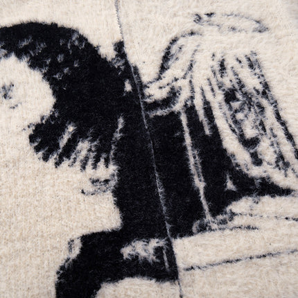 Cardigan en tricot jacquard floral Angel Girl – Coupe ample