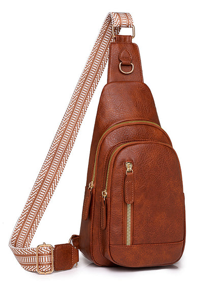 Retro Versatile Chest Bag Texture Soft Leather Backpack